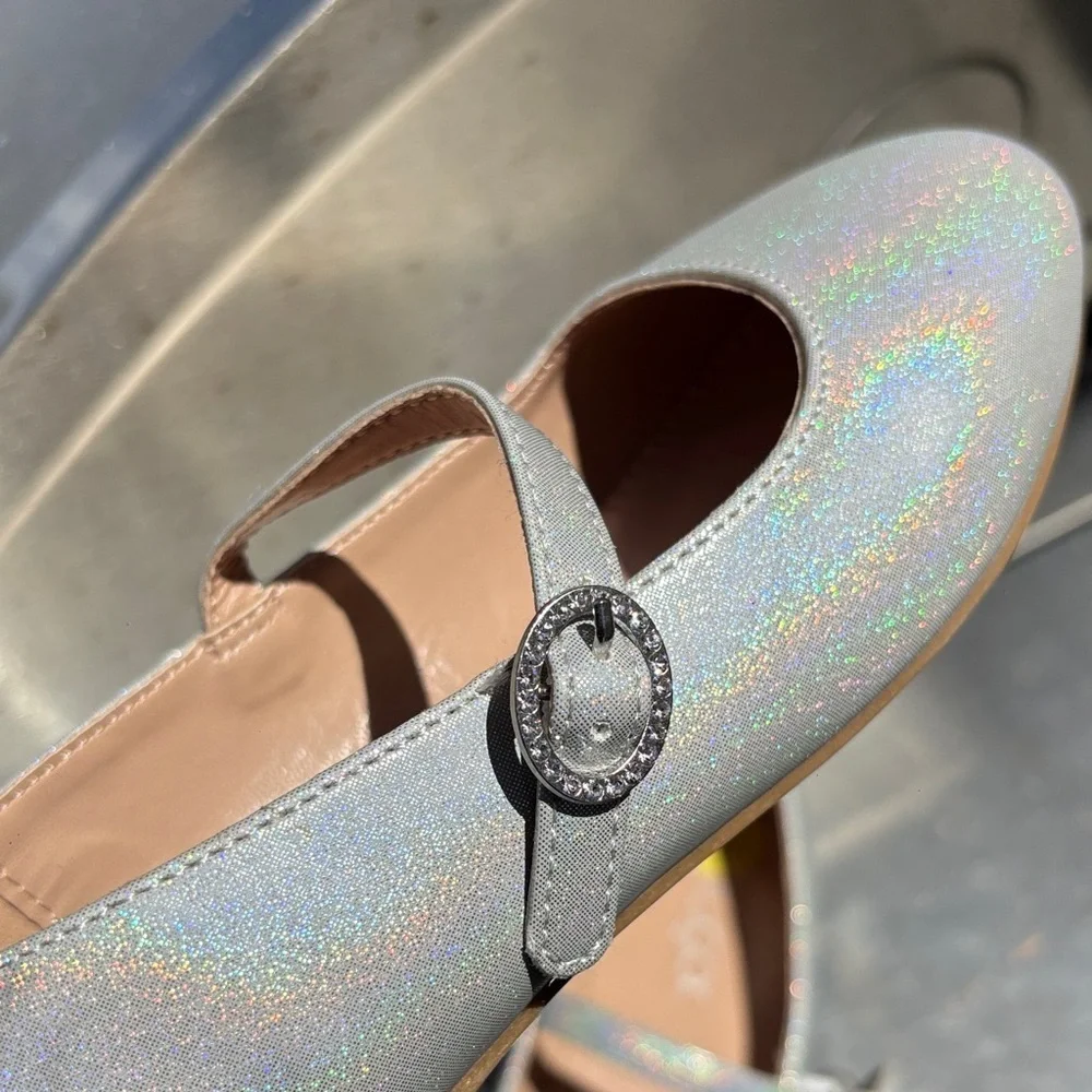Sugar Kids Shimmering Silver Dress Shoes